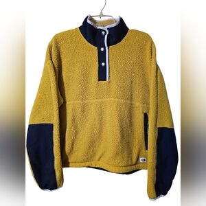 The North Face Yellow and Blue Cragmont Fleece Jacket.